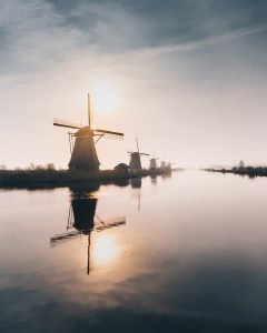 mill, windmill, wind, landscape, netherlands, wind power, architecture, heaven, building, sunrise, holland, water, amsterdam, nature, light, landmark